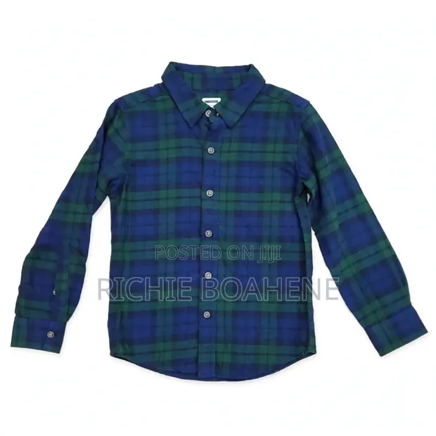 Boys Green Cotton Shirt - Size 5 Years - 1