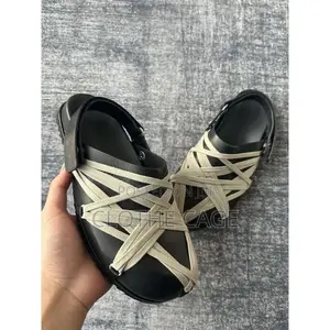Rick Owens Megalace Leather Slingback Mules