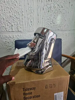 Moai Napkin Holder - Silver Chrome Tissue Dispenser