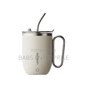 LePresso Sip Spin Auto Stirring Mug 420ml - White