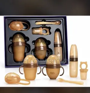 Baby Silicone Bottle Set - Brown