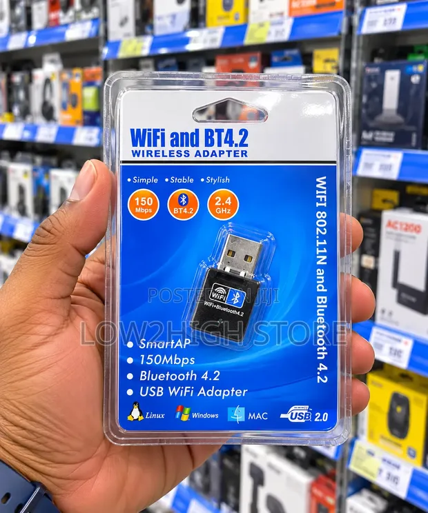 2-in-1 WiFi + Bluetooth USB Adapter - 1