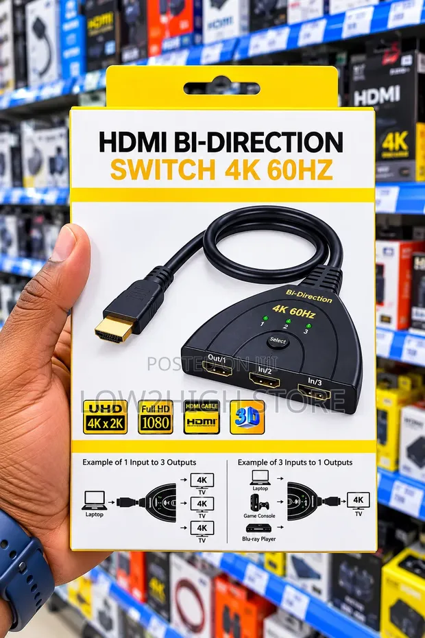 3-Port Bi-Directional HDMI Switch (4K@60Hz) - 1