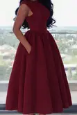 Ace Couture Burgundy Sleeveless Midi Dress - 1