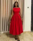 Ace Couture Burgundy Sleeveless Midi Dress - 2