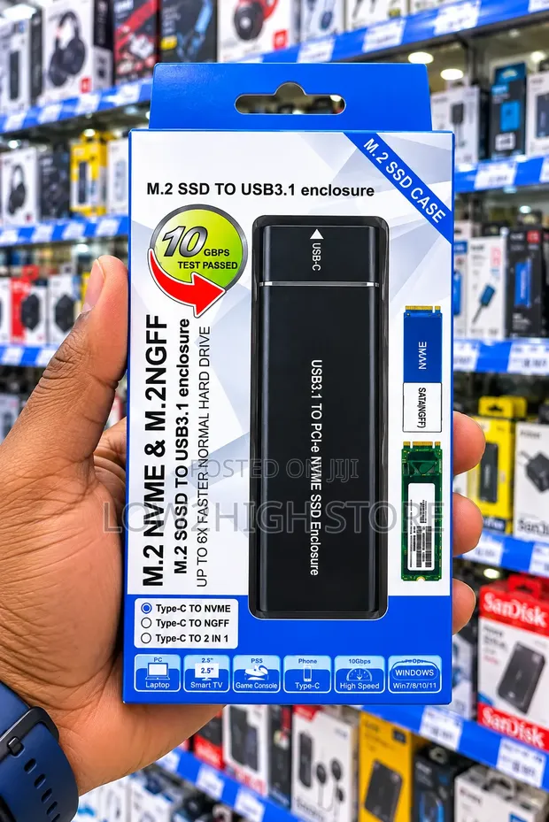 M.2 NVMe/NGFF SSD Enclosure - USB 3.1 Type-C - 1