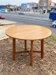 Round Wooden Dining Table with 4 Padded Chairs - 1