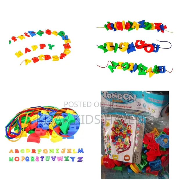 Alphabet Stringing and Lacing Toy for Toddlers (1-3 yrs) - 1
