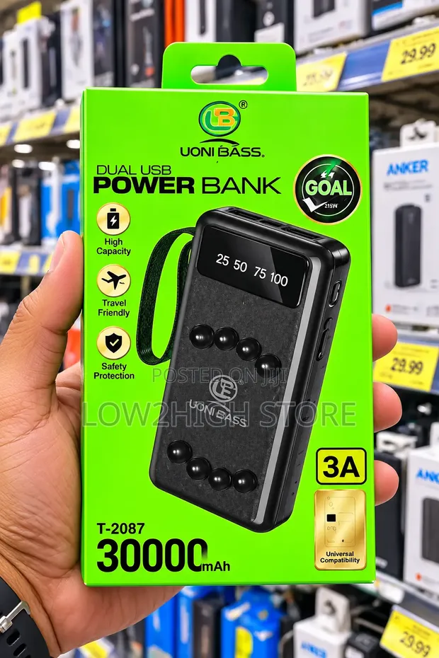 Uoni Bass 30,000mAh Dual USB Power Bank - 1