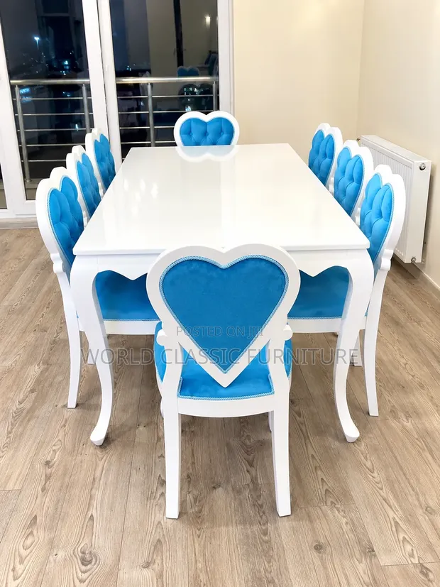 Luxury Royal Heart-Back Dining Set (8-Seater) - 1