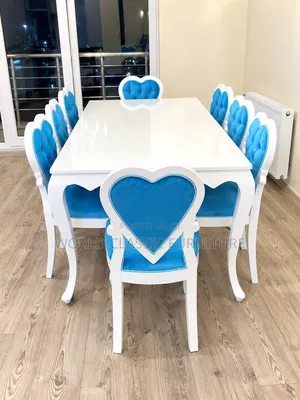 Luxury Royal Heart-Back Dining Set (8-Seater)
