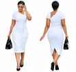 Ladies Red Ruched Midi Dress - 2