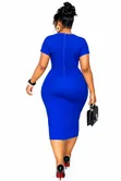 Ladies Red Ruched Midi Dress - 3