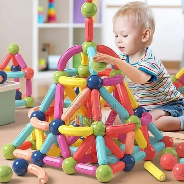 Magnetic Building Toys - 72 Pieces + Storage Box - 1
