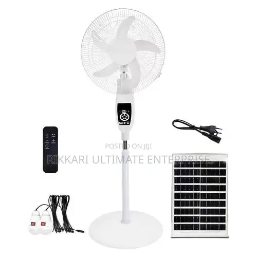 Solar Rechargeable Standing Fan - 16-inch - 1