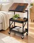 Adjustable 2-Tier Rolling Storage Cart - 1
