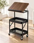 Adjustable 2-Tier Rolling Storage Cart - 2