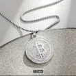 Bitcoin Letter Round Pendant Necklace - 3