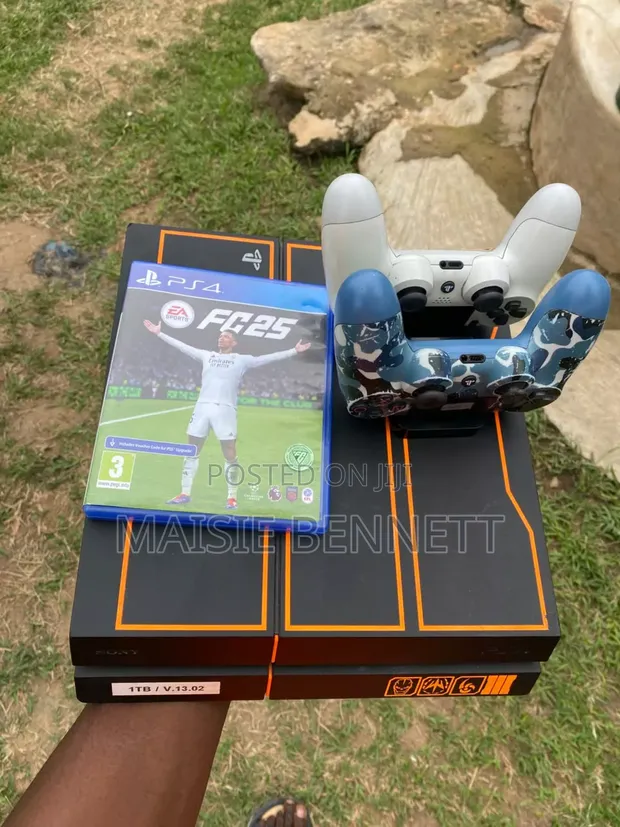 PS4 Slim 1TB Console with 2 Controllers & Games - 1