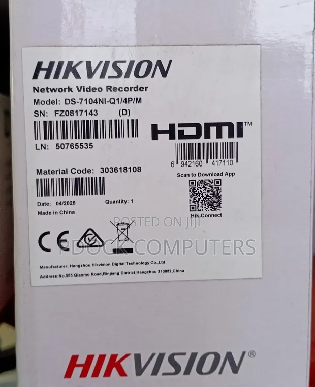 Hikvision 4CH 6MP Network Video Recorder (DS-7104NI-Q1/4P/M) - 1