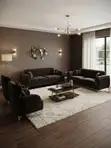 Royal Comfort Contemporary Charcoal-Brown Sofa Set - 1