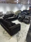 Royal Comfort Contemporary Charcoal-Brown Sofa Set - 2