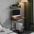 Compact Rolling Computer Desk - Walnut Finish - 1