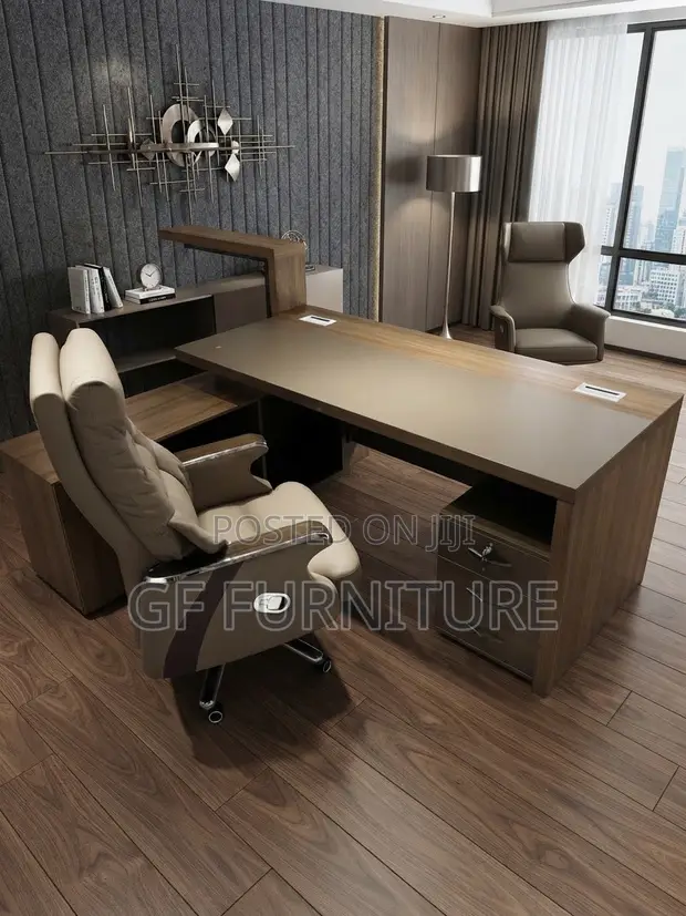 Executive Office Desk and Recliner Chair Set - 1