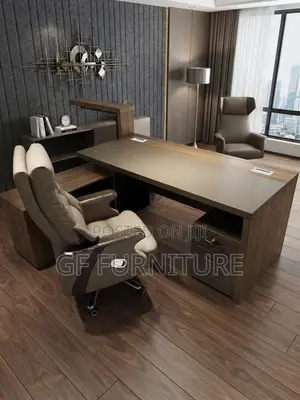 Executive Office Desk and Recliner Chair Set