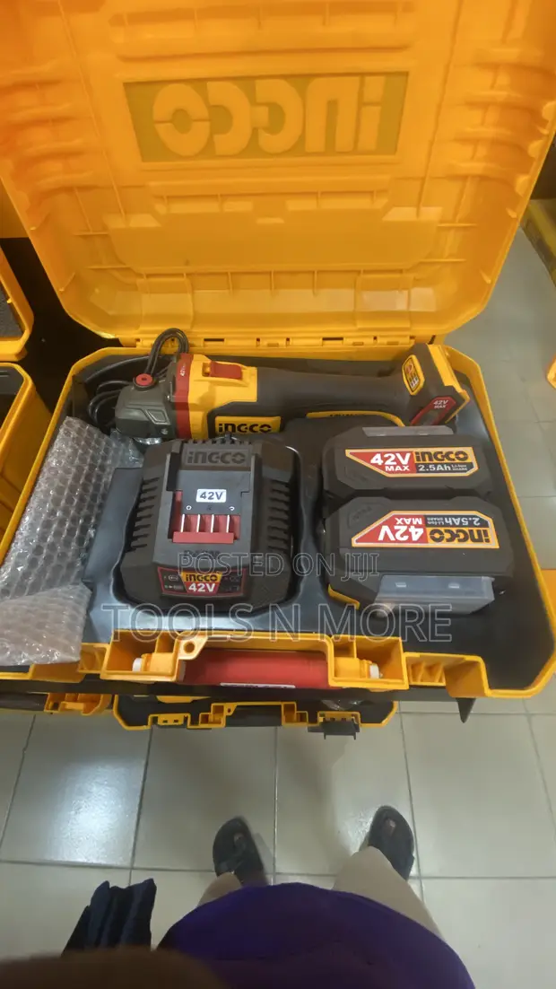 INGCO 42V Cordless Angle Grinder (2.5Ah Batteries) - 1