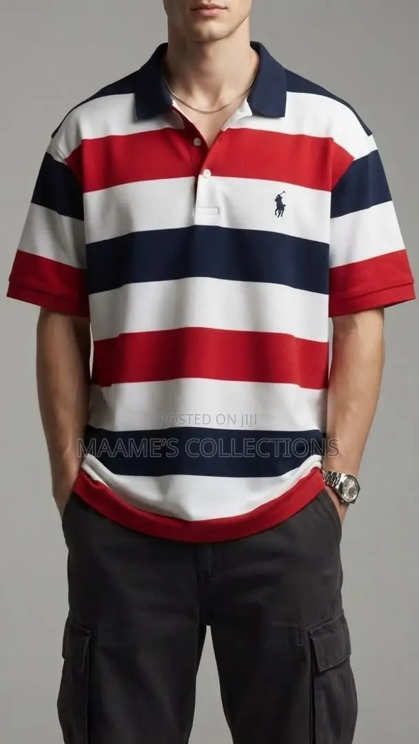 Men's Striped Polo Shirt - Premium Casual Wear - 1
