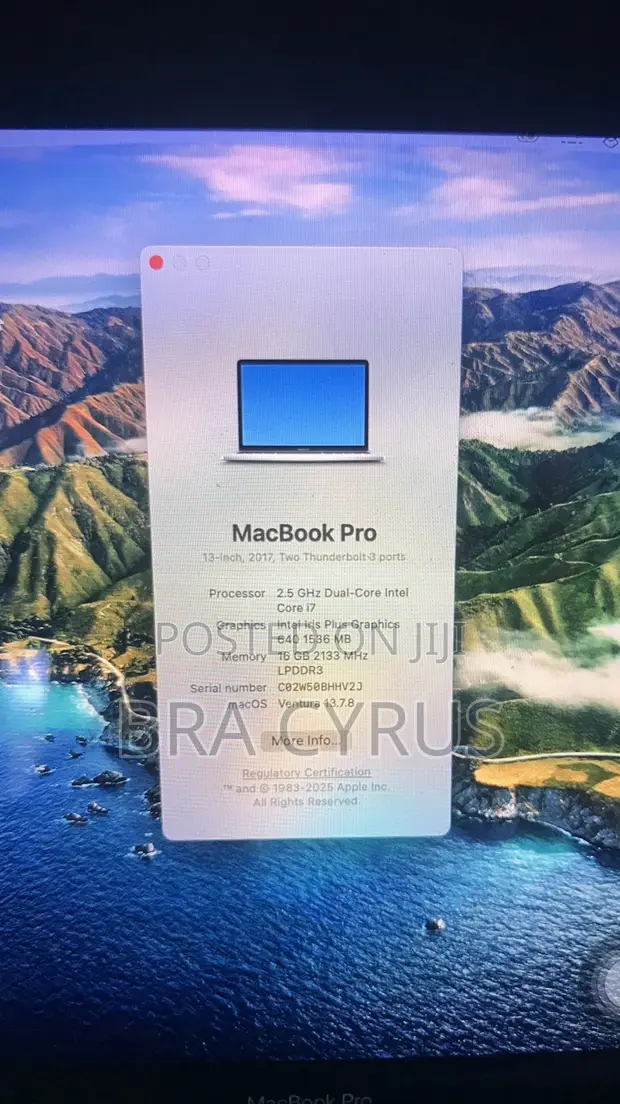 Apple MacBook Pro 2017 16GB RAM, 256GB SSD - 1