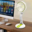 Rechargeable Foldable Desk Fan with LED Light - 1