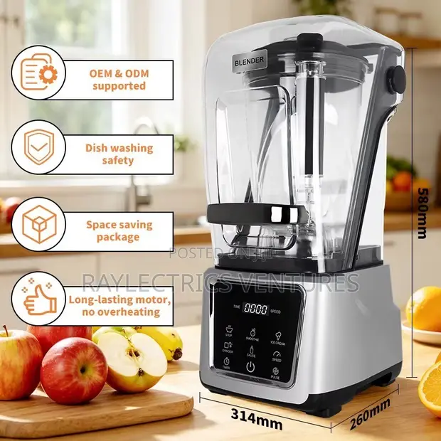 5L Commercial Blender with Shield - 1