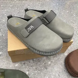 Zara Men's Black Leather Half Shoes
