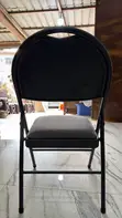 Black Padded Folding Chair - 1