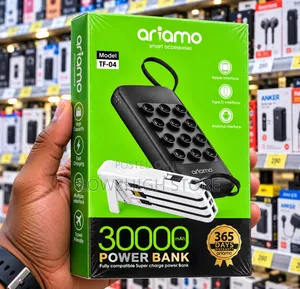 Ariamo TF-04 30,000mAh Power Bank with Built-in Cables
