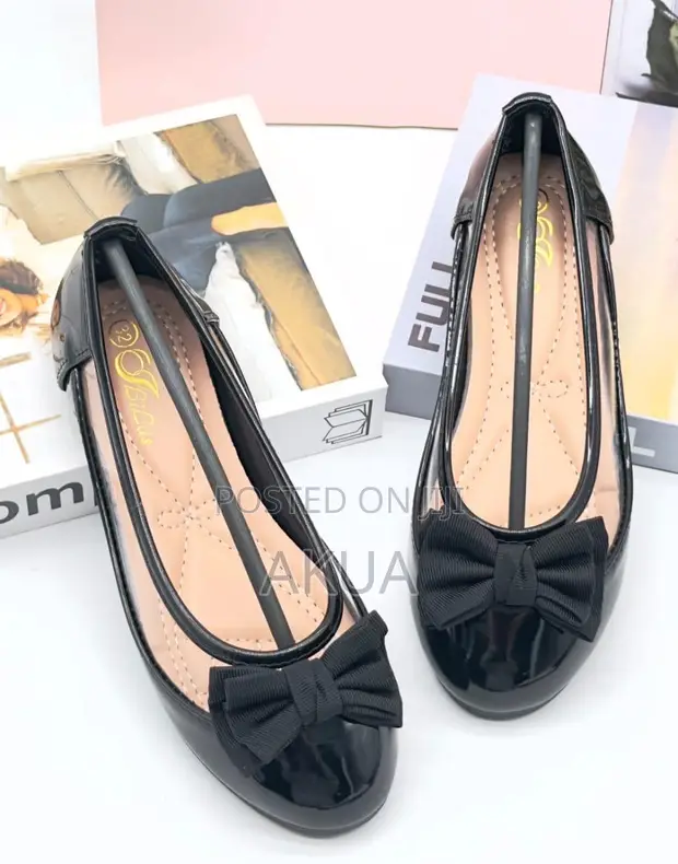 Ella Ballet Flats for Girls - Black - 1