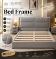 Luxury Grey PU Leather Bed | Imported | Modern Comfortable - 1
