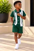 Emerald Stripe 2-Piece Set - Boys, 3-4 Years - 2