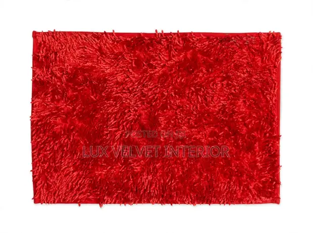 Thick Red Fluffy Shaggy Door Mat - 1