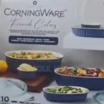 CorningWare French Colors 10-Piece Oval Bakeware Set, Navy - 1