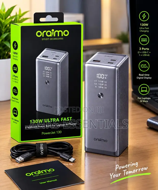 Oraimo PowerJet 130 27600mAh 130W Fast Charging Power Bank - 1