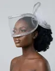Elegant Handmade Fascinator - White - 3