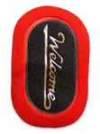 Red Black Welcome Oval Door Mat - Durable Entrance Mat - 1