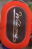 Red Black Welcome Oval Door Mat - Durable Entrance Mat - 2