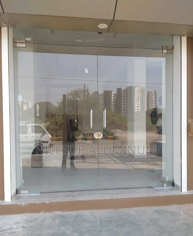 Frameless Double Glass Door Installation - 1