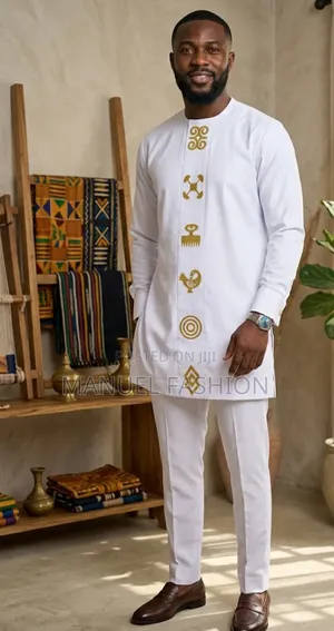 Men's White Kaftan Senator Wear