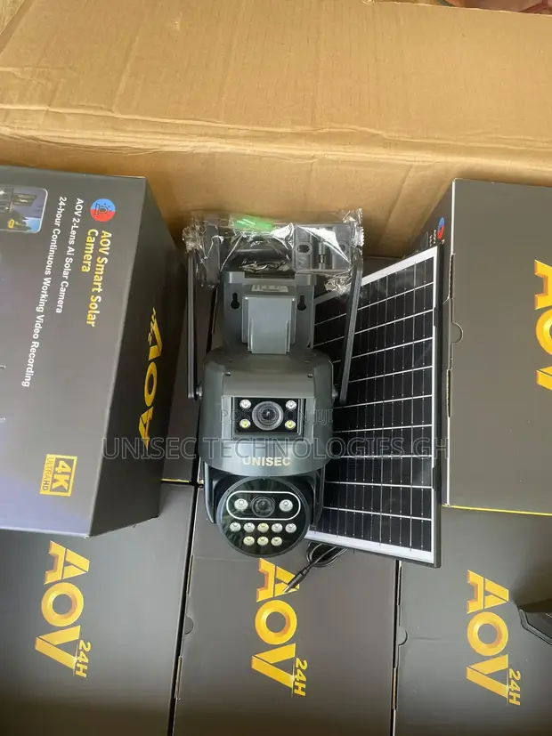 Dual Views 4-Lens Solar CCTV Camera - 1