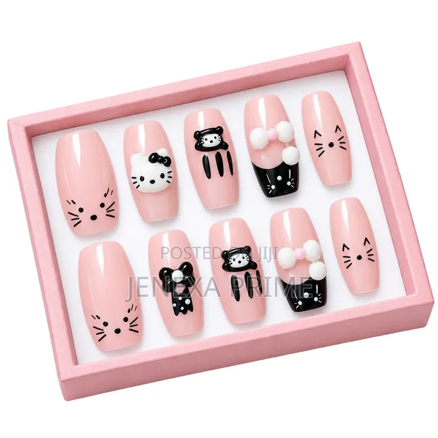 Nude Bow Press-on Nails - 1